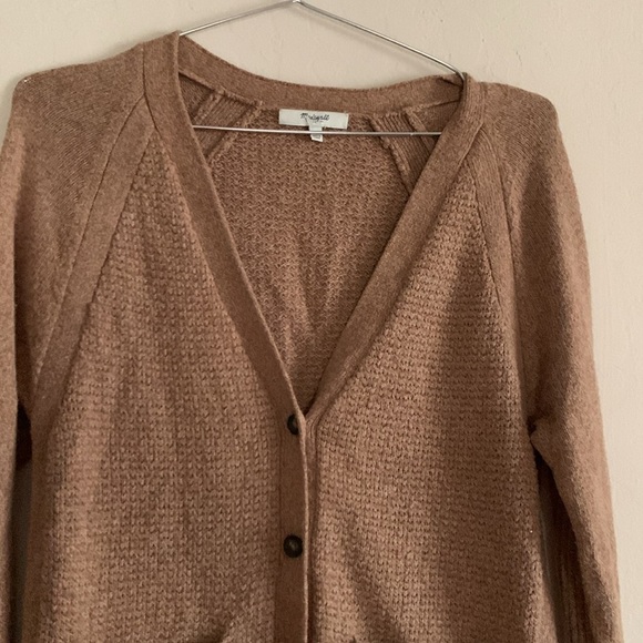 Madewell Texturework Cardigan Sweater Knit Camel/ Brown Sz XS - Picture 3 of 7